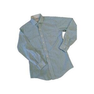 Brooks Brothers Classic Work &‎ Casual Men's Shirt 14 1/2 Aqua Gingham Plaid
